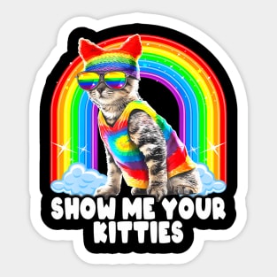 Show Me Your Cat Hippie LGBT Pride Sticker